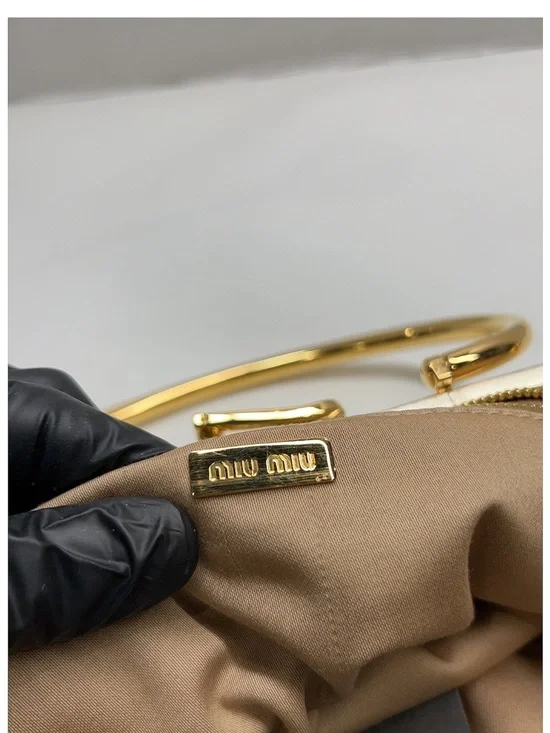 Miu Miu gold calfskin handbag with gold hardware - Picture 10 of 12